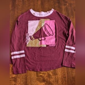 Justice Kids Long Sleeve Cheer Shirt / Girl 7/8